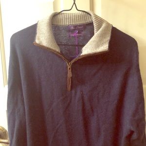 Alan Flusser 100% Pure Cashmere Medium 1/4 Zip